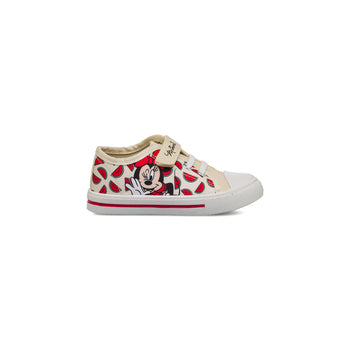 Sneakers primi passi beige da bambina con stampa Minnie, Scarpe Primi passi, SKU s331500047, Immagine 0